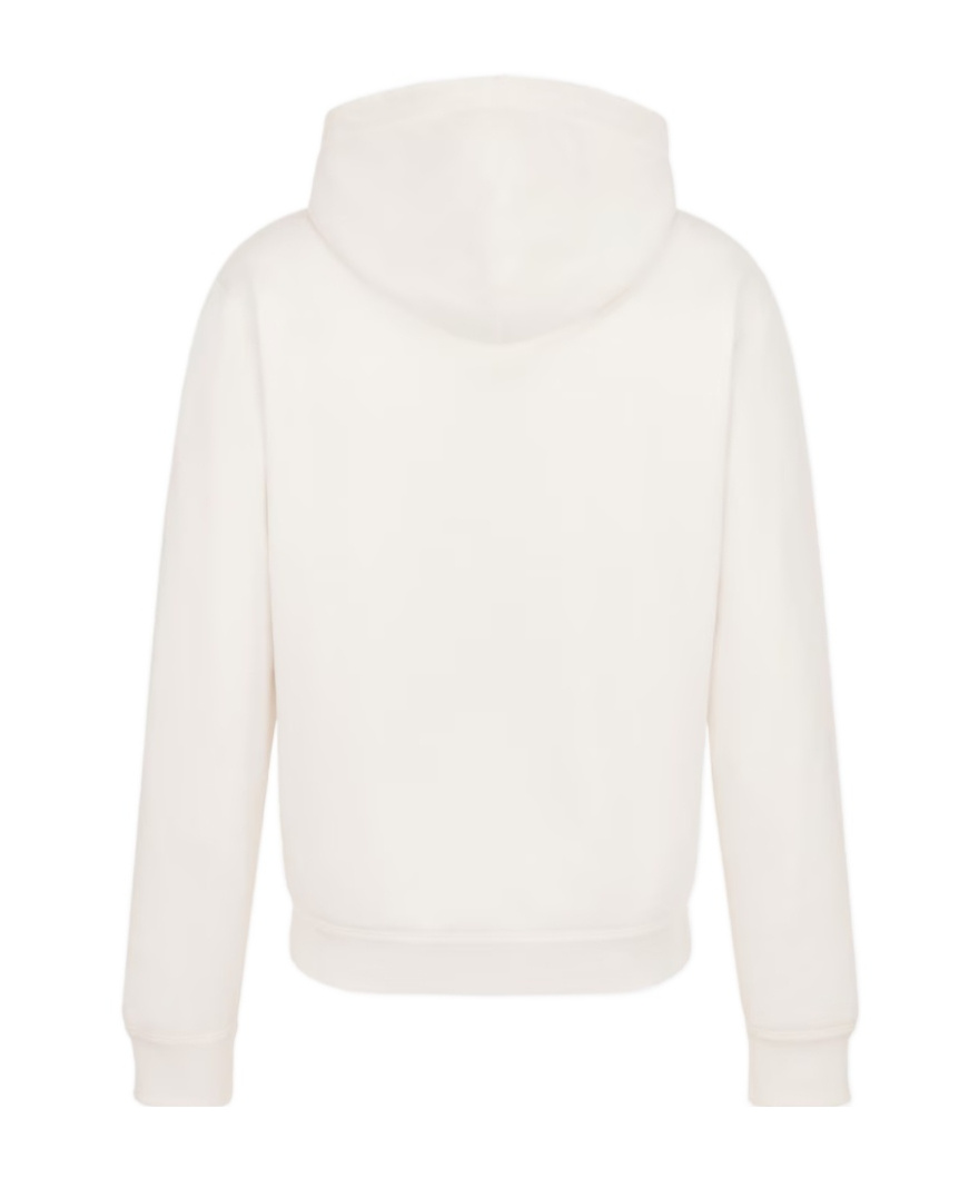 Dior Cd Heart-shaped Hooded Hooded Hoodie In White