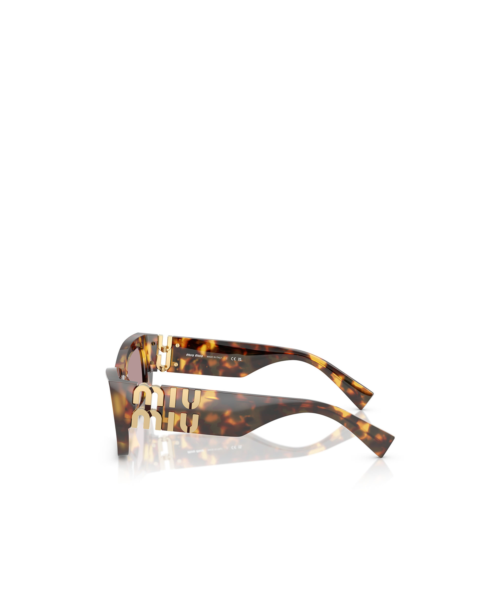 Miu Miu Logo-lettering Sunglasses In Nude
