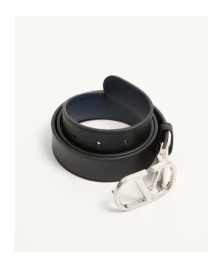 Valentino Garavani Vlogo Signature Belt In Shiny Calfskin 30 Mm