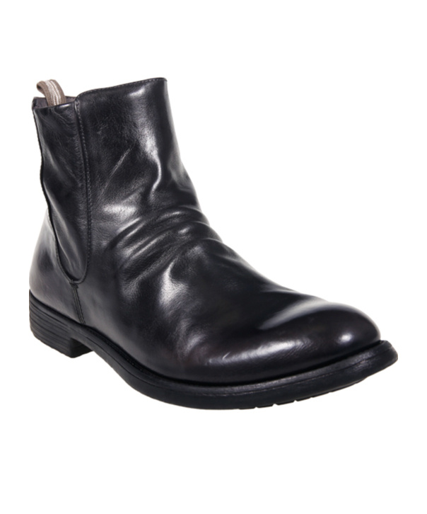 Officine Creative Round Toe Ankle Boots In Black