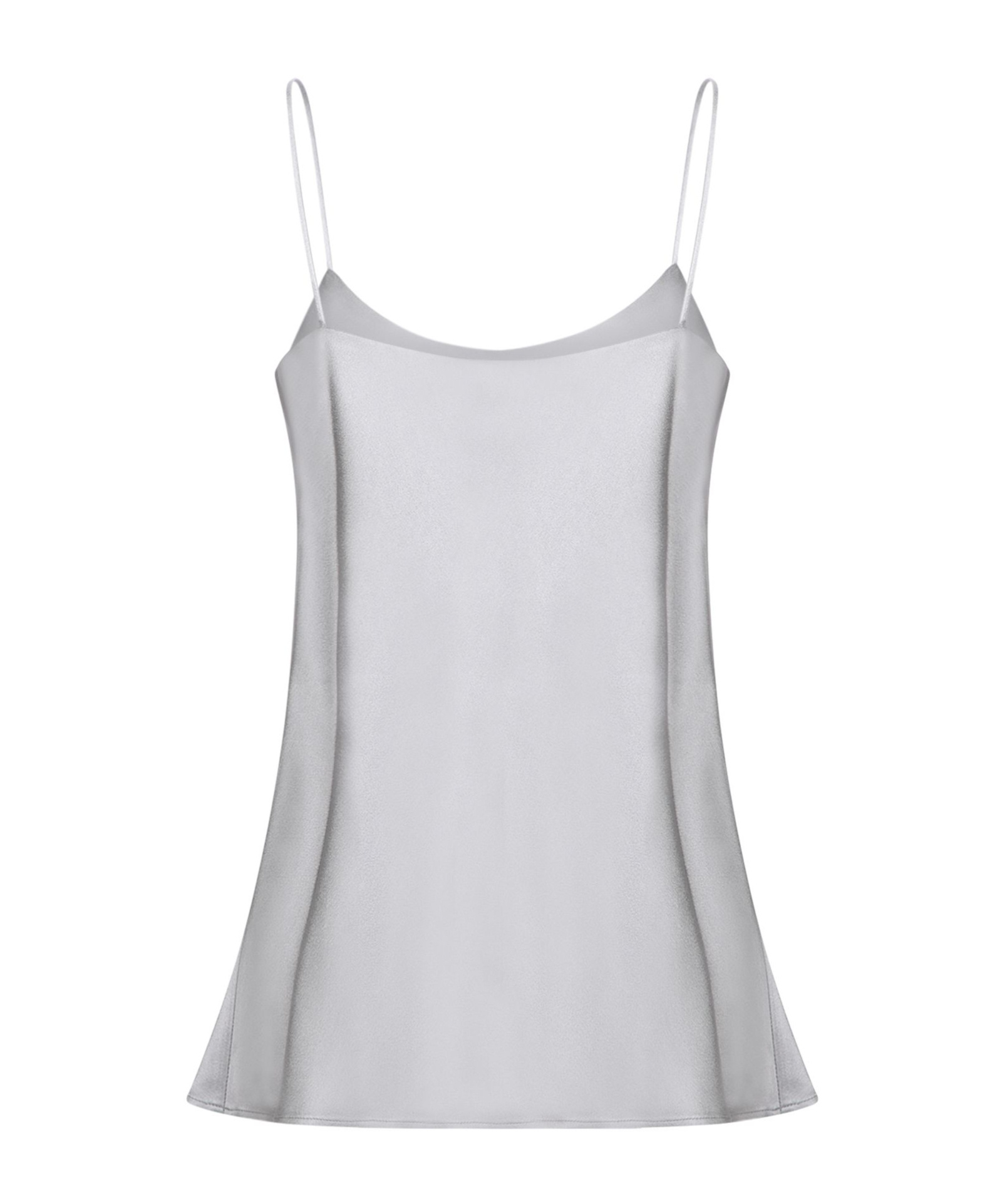 Herno Spaghetti Strap Satin Tank Top In Gray