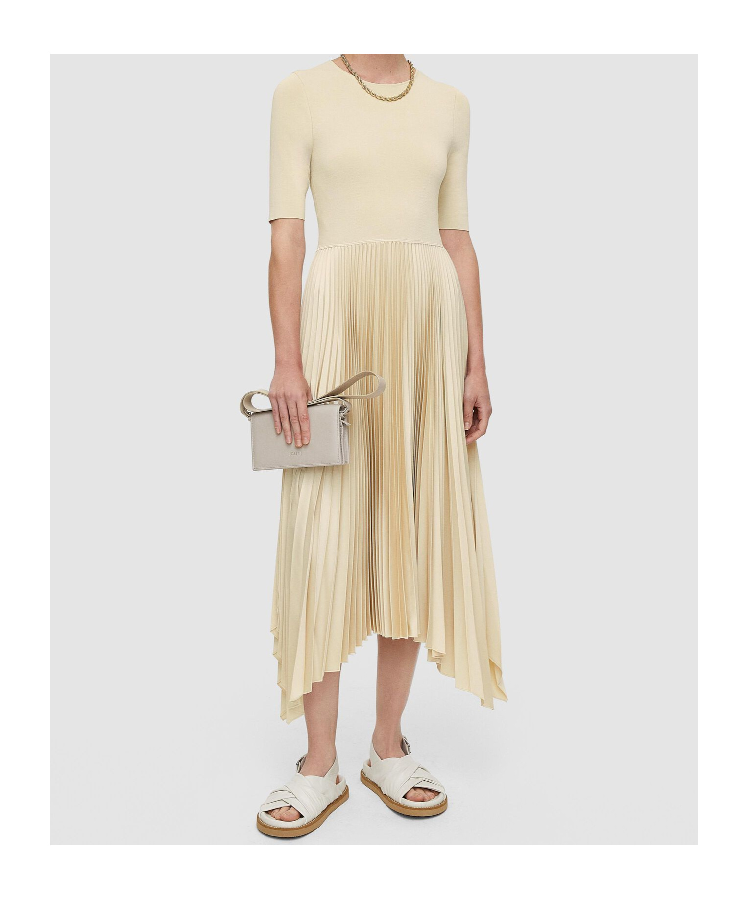 Joseph Short Sleeve Dress In Nude