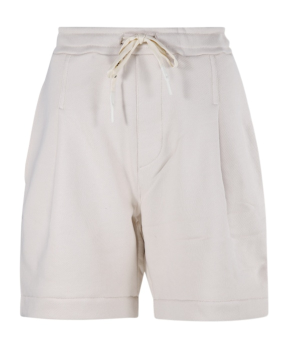 A Paper Kid Logo Sports Shorts In White