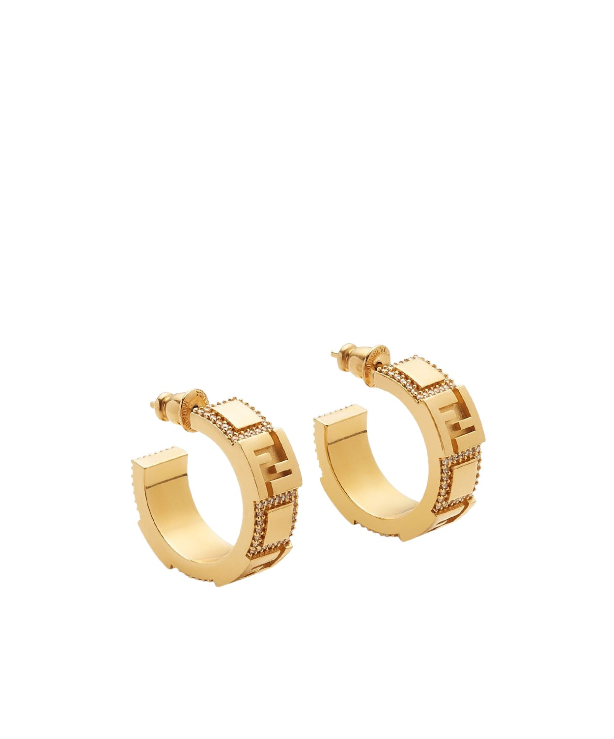Fendi Golden Iconic Earrings In Yellow