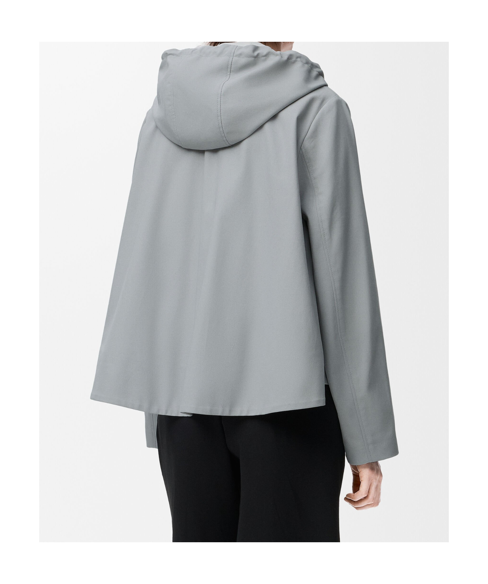 Loewe Womens Light Grey Anagram-embroidery Hooded Trapeze Cotton-blend Jacket In Gray