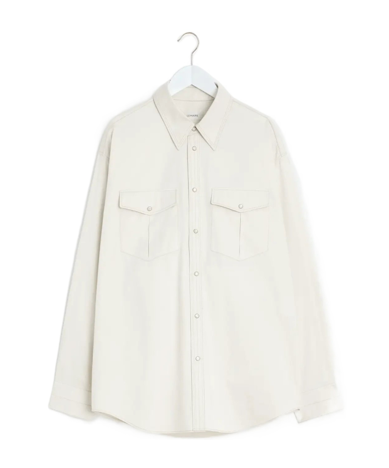 Lemaire Fabric Shirts In Milky White