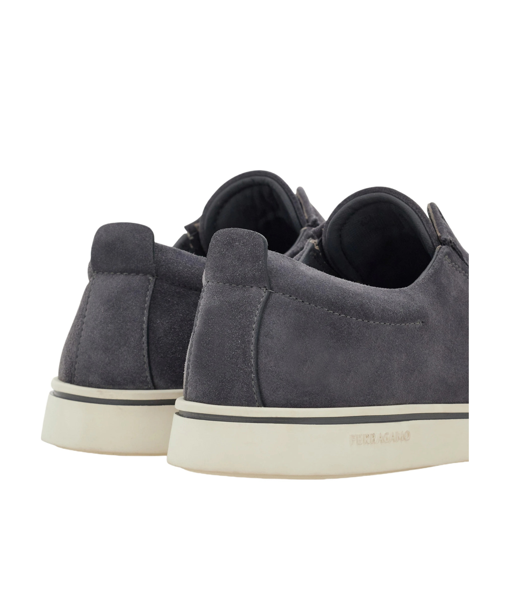 Ferragamo Navy Blue Laceless Sneakers In Blue