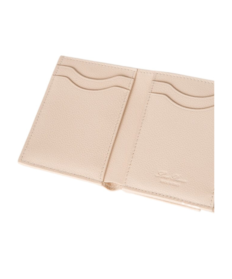 Loro Piana Folding Wallet In Cream Honey/sun Gold