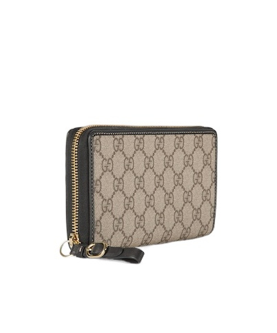 Gucci Gg Emblem Series Full Zipper Wallet In Nude