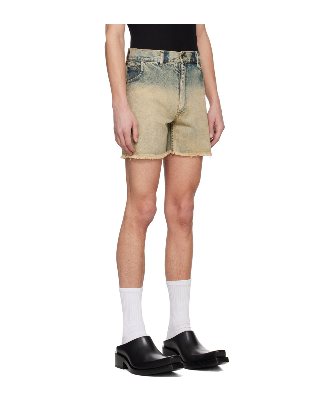 Egonlab Belt-loop Denim Shorts In Nude