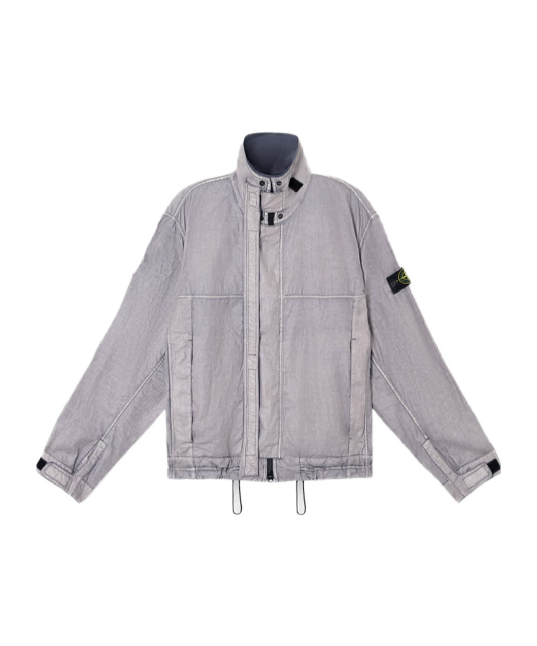 Stone Island Jacket With Transparent Resins And Foldable Co11ar In Blue