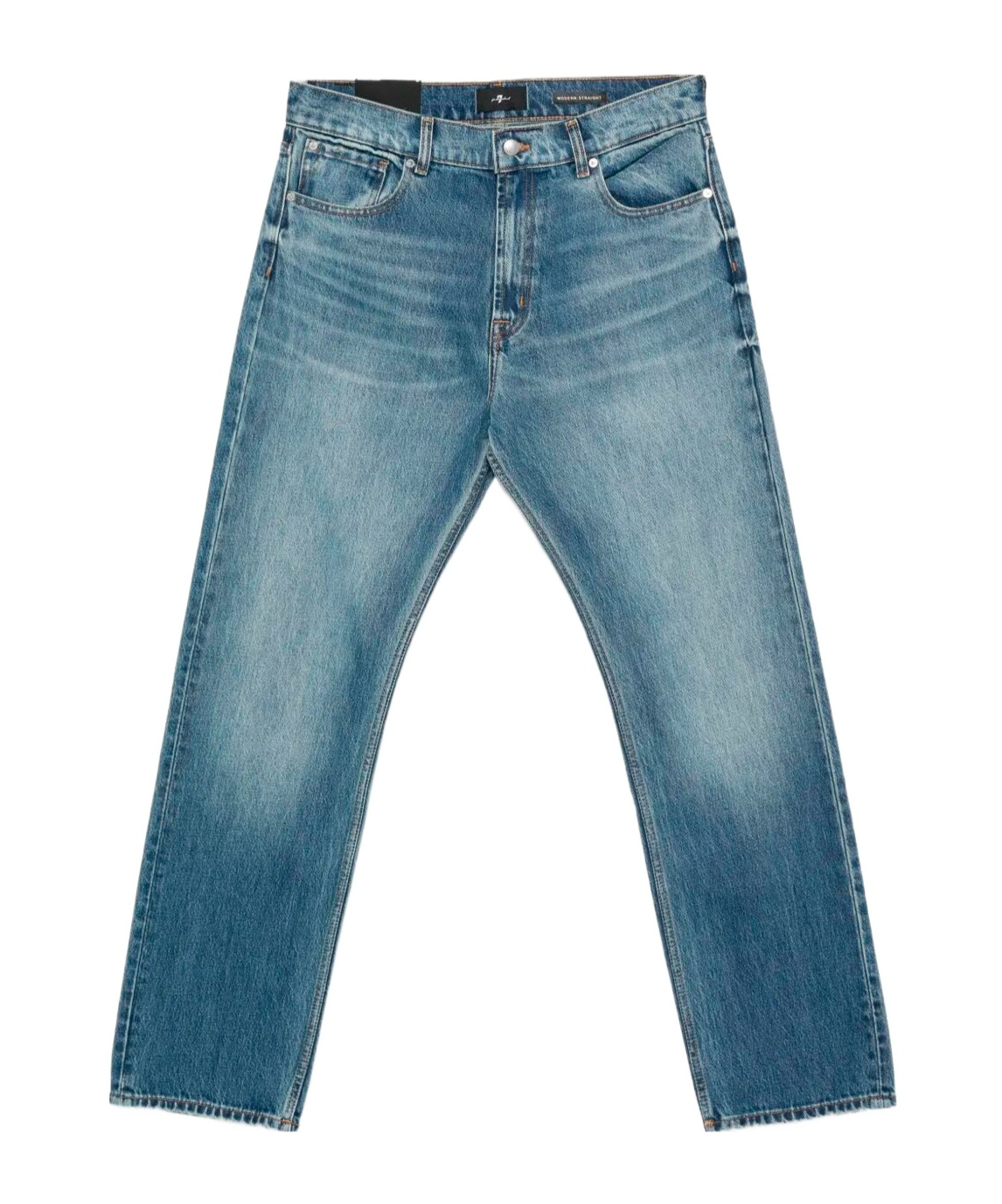 7 For All Mankind Straight Jeans In Blue