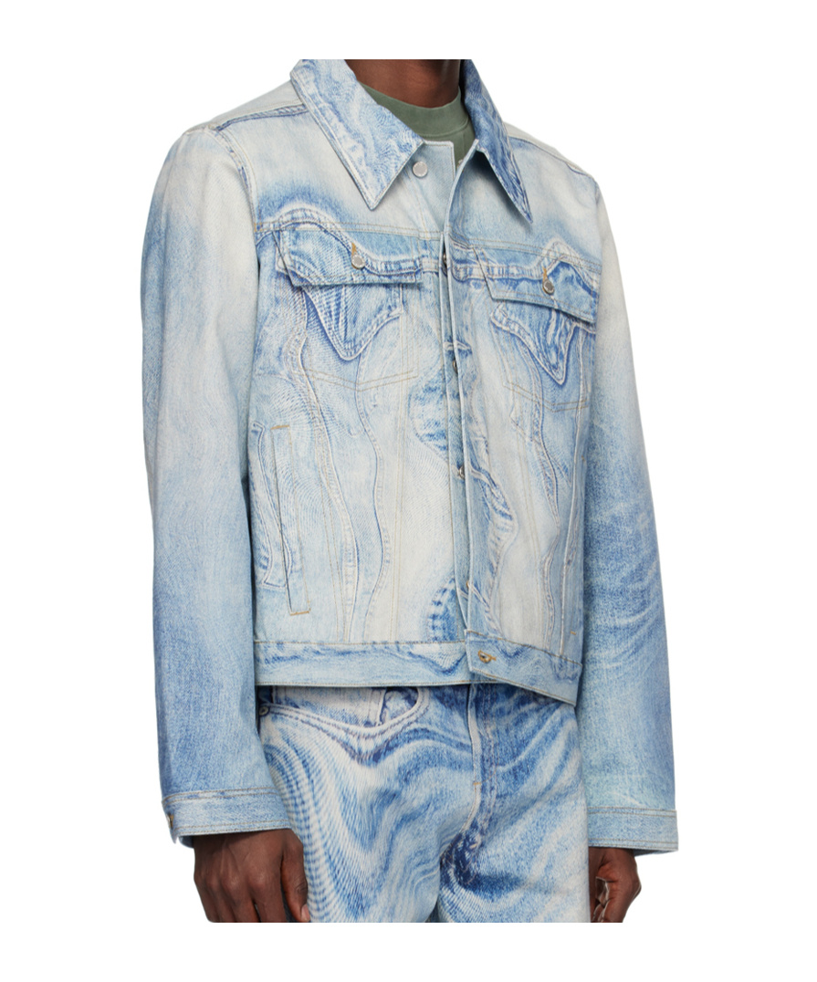 Shop Camperlab Long-sleeved Denim Jacket In Blue