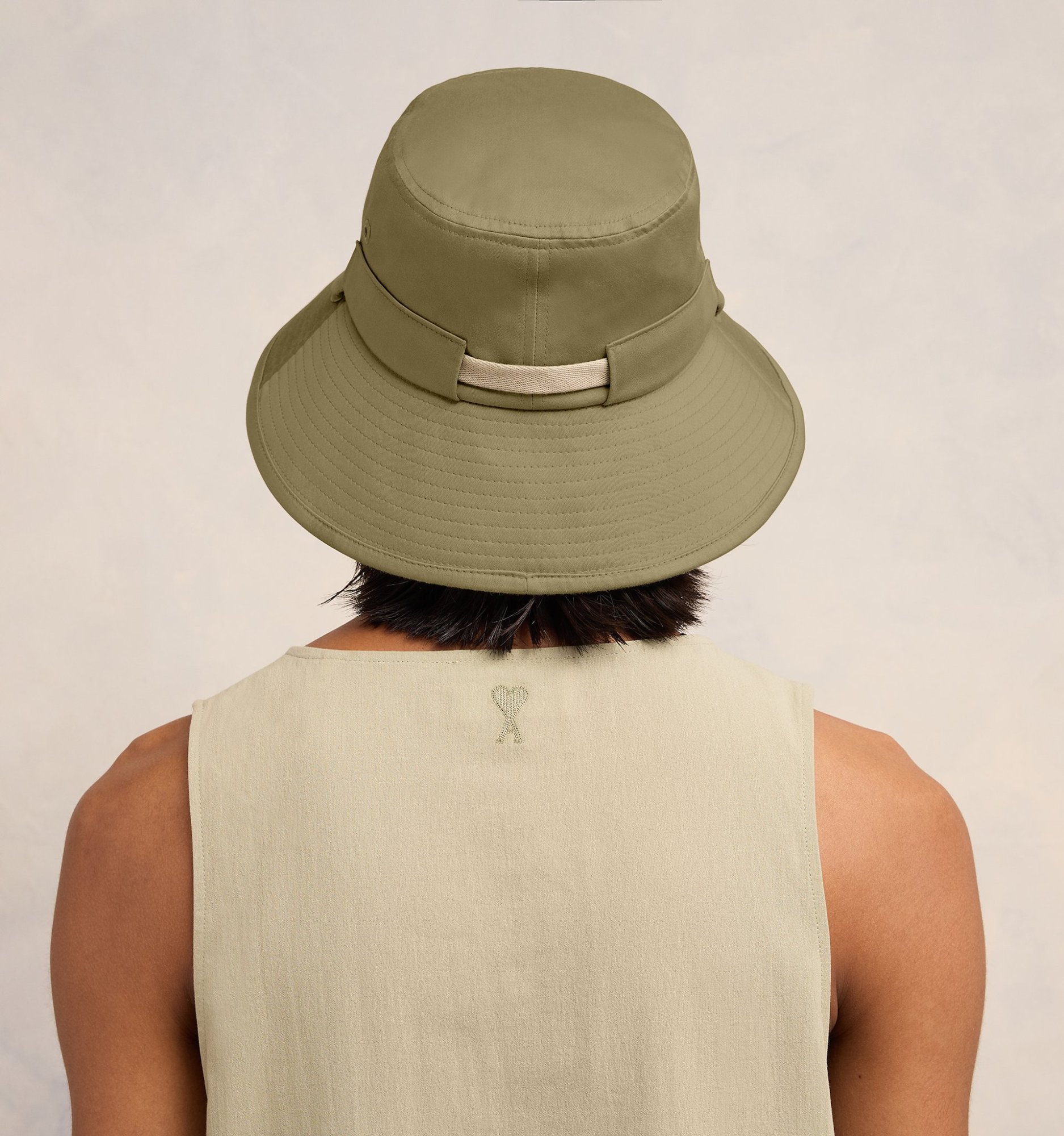 Ami Alexandre Mattiussi Logo With Rope Fisherman's Hat In Brown