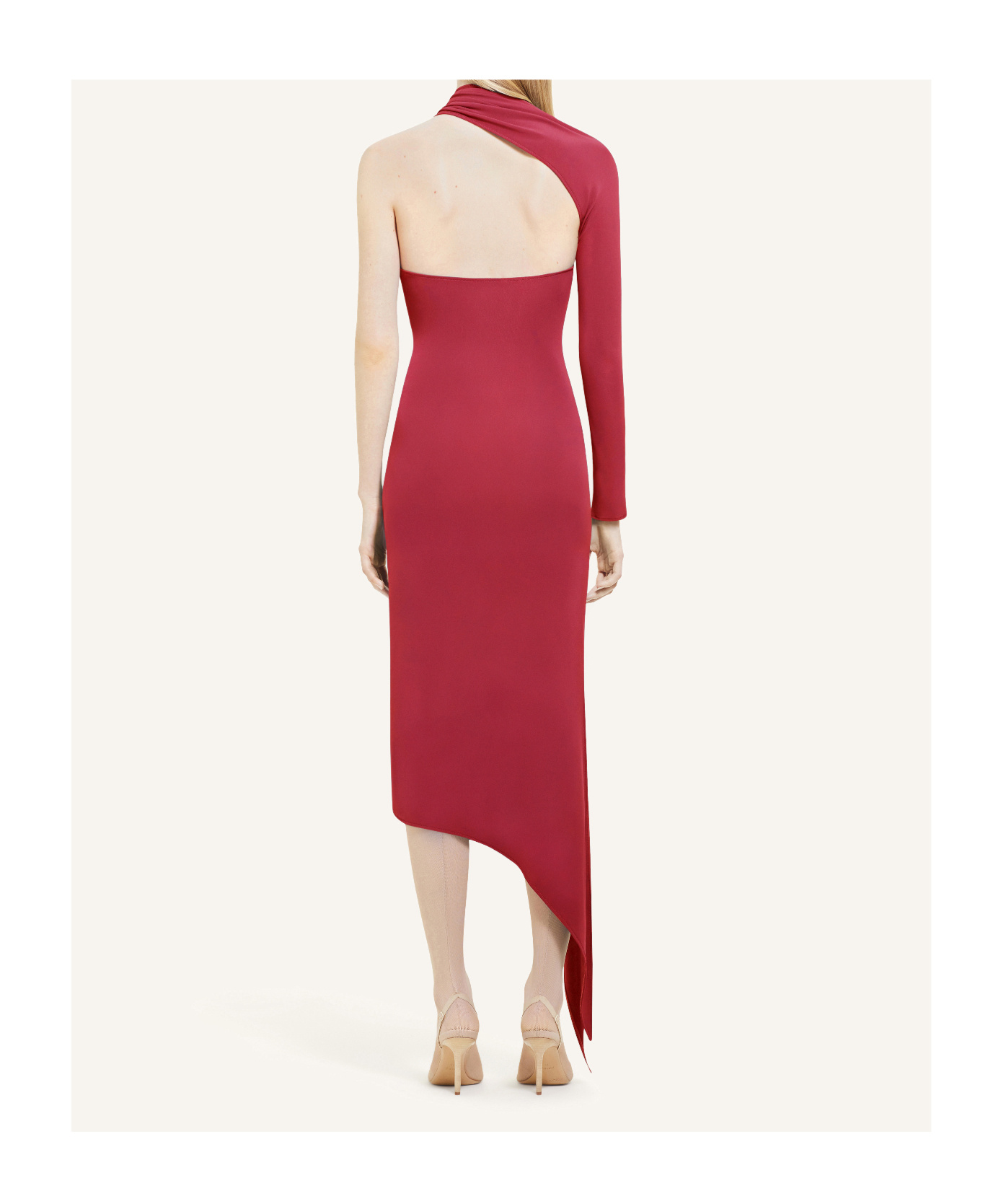 Shop Courrèges Slash Crepe Maxi Dress In Red