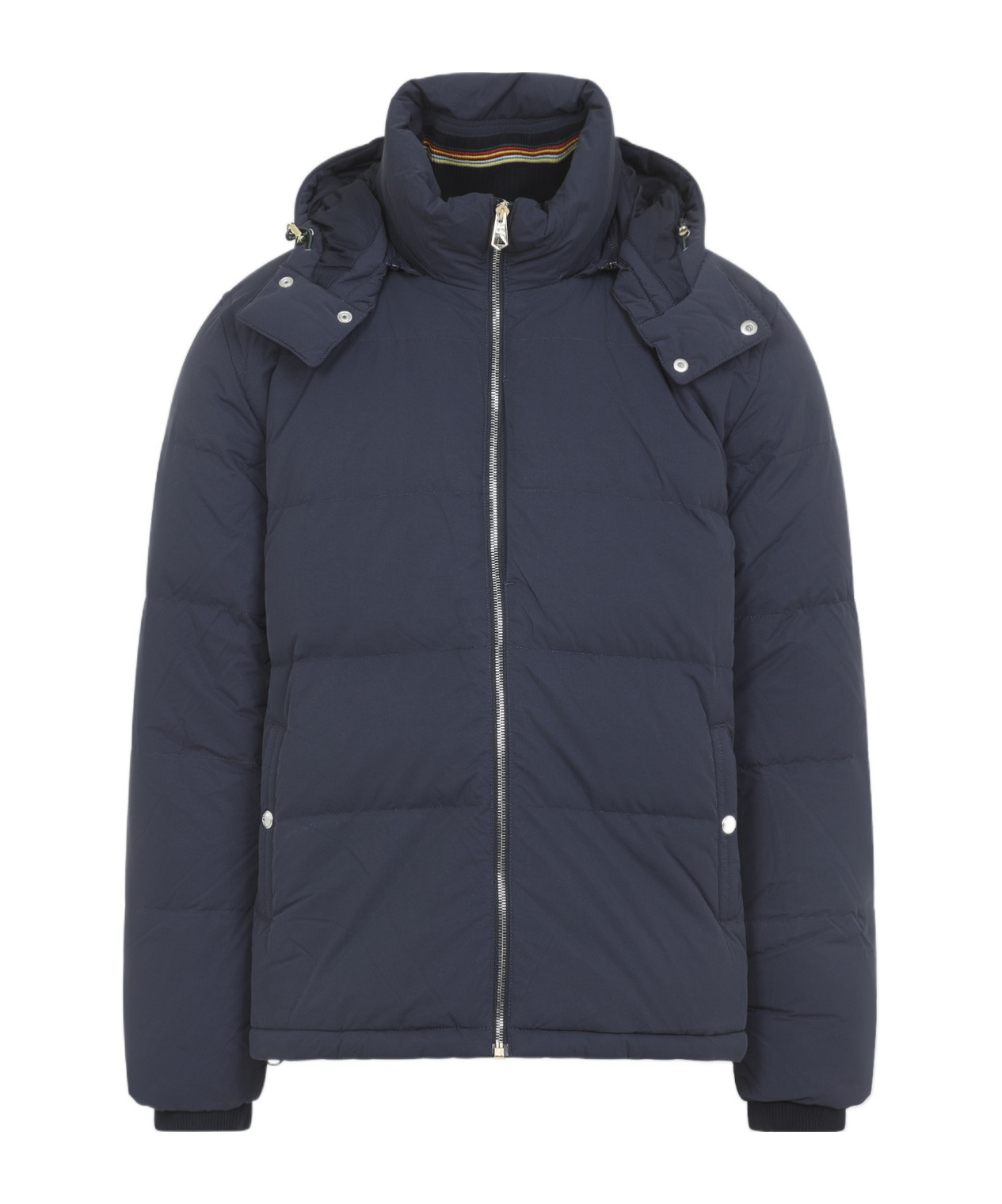Paul Smith Hooded Navy Blue Polyamide Jacket In Blue