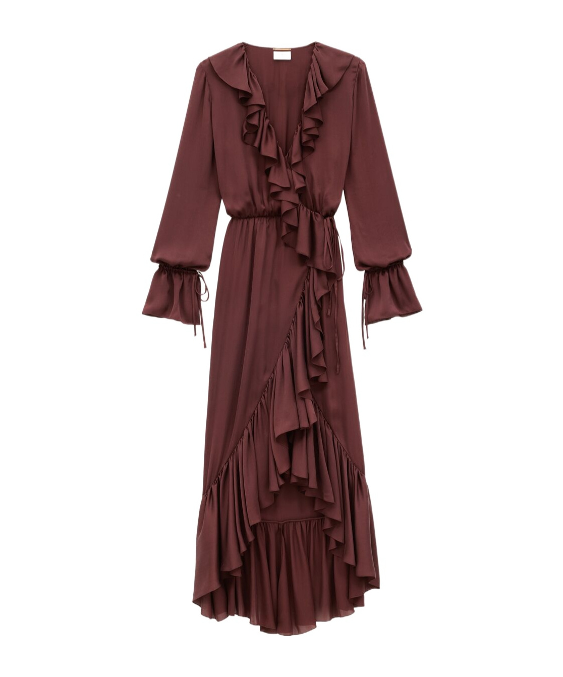 Saint Laurent Ruffled Dress In Silk Charmeuse