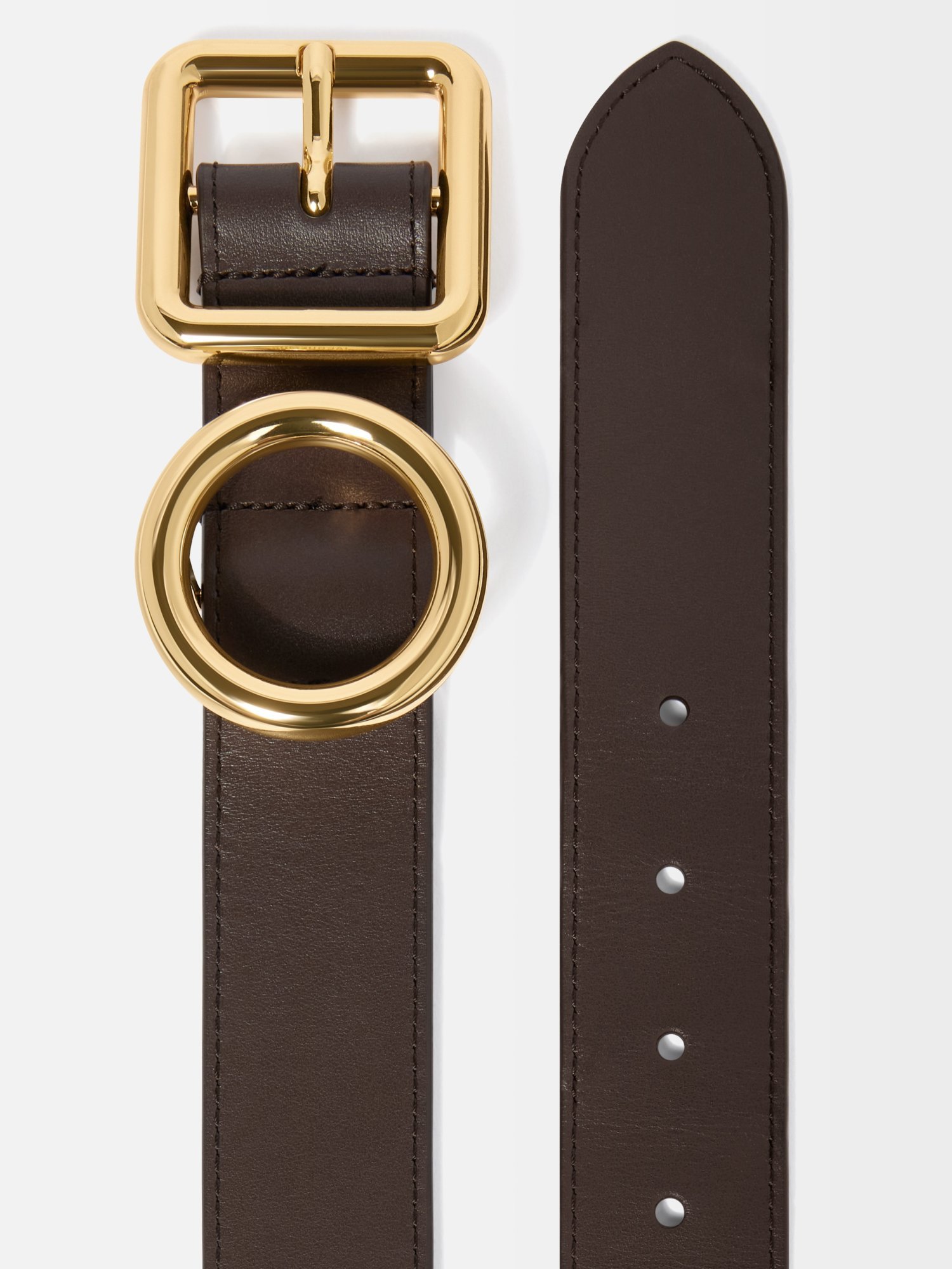 Jacquemus Round And Square Buckle Belts In Brown