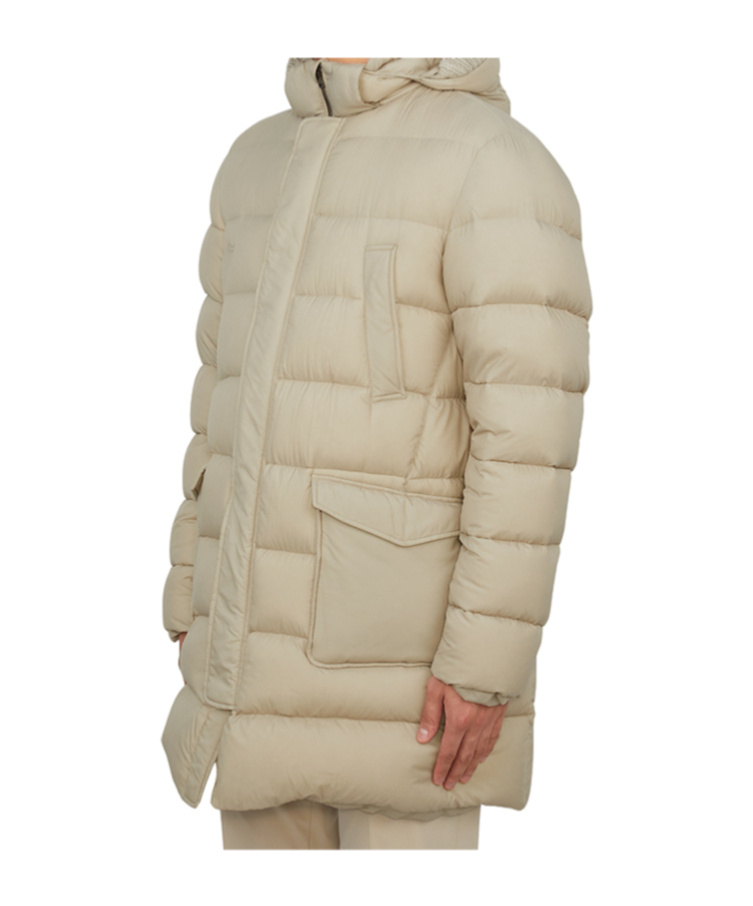 Herno Long-sleeved Down Jacket In Nude