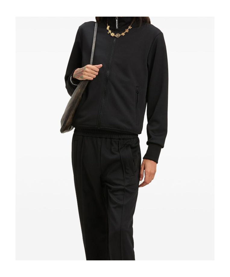 Palm Angels Curved Logo Track Jacket In Black