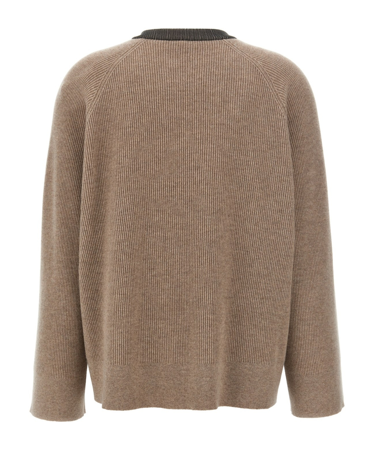 Brunello Cucinelli Ribbed-knit Cashmere Sweater In Brown