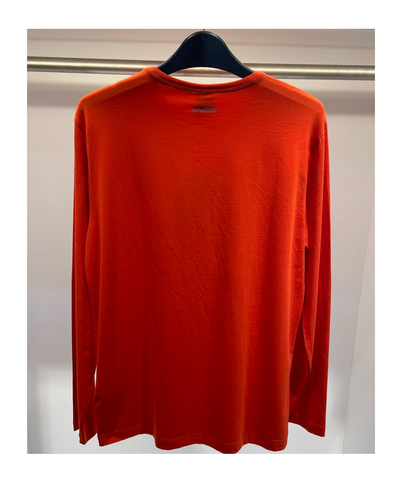 Hugo Boss Round Collar And Long-sleeved T-shirt In Red