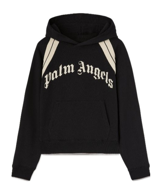 Palm Angels Logo-print Cotton Hoodie In Black