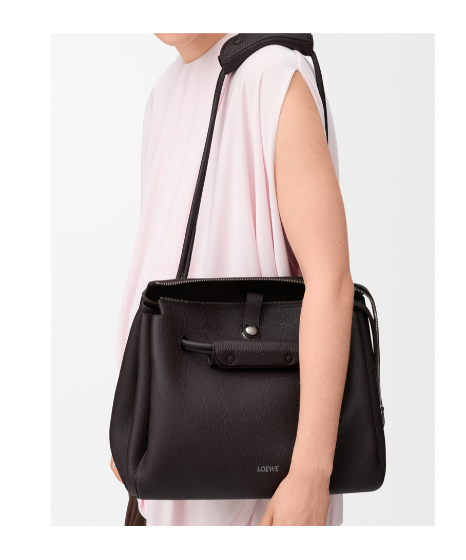 Loewe Large Madrid Bag In Supple Grained Calfskin In Black