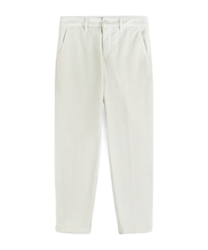 Fay Corduroy Tapered Trousers In White