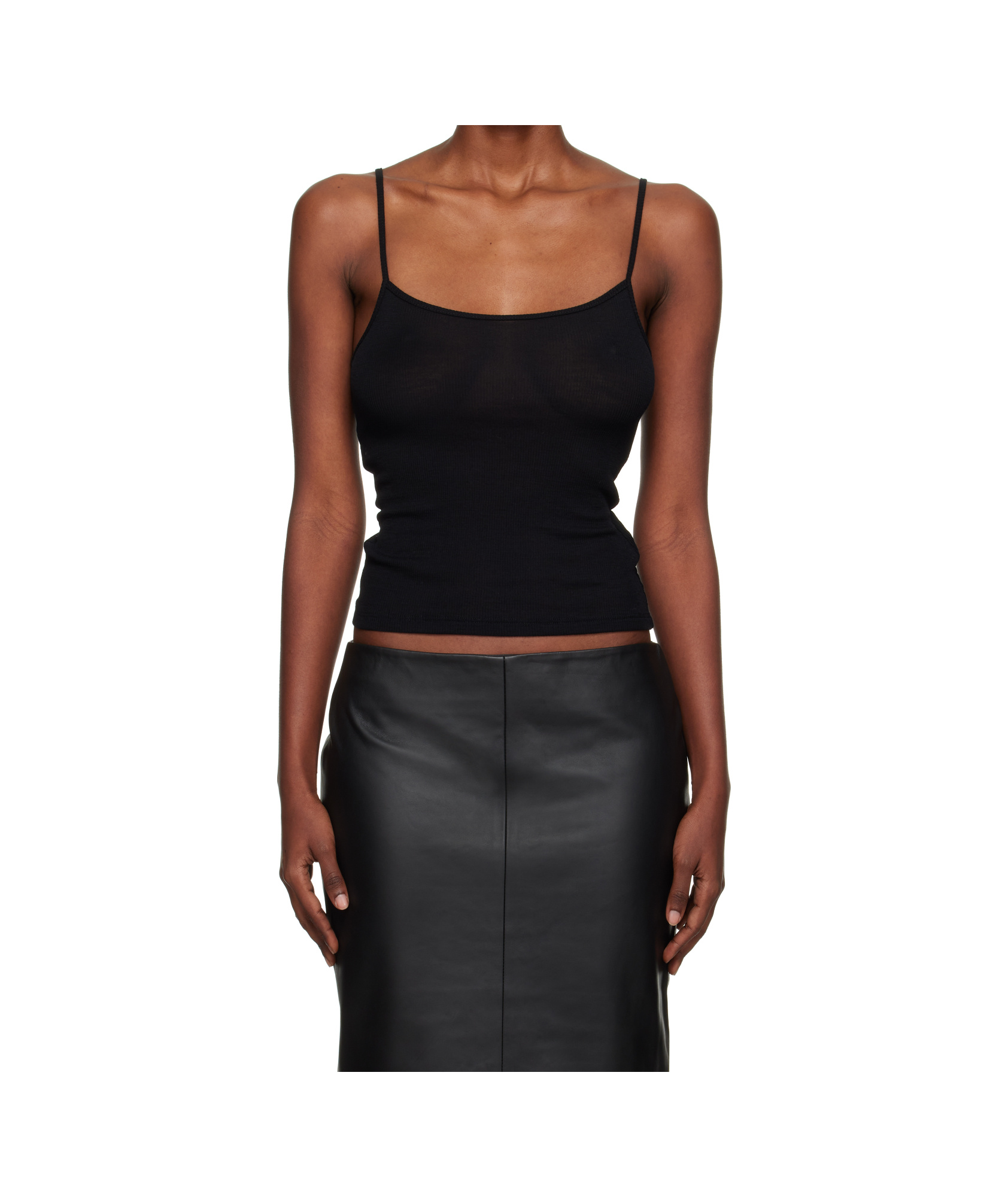 St Agni Ribbed Knitted Strap In Black