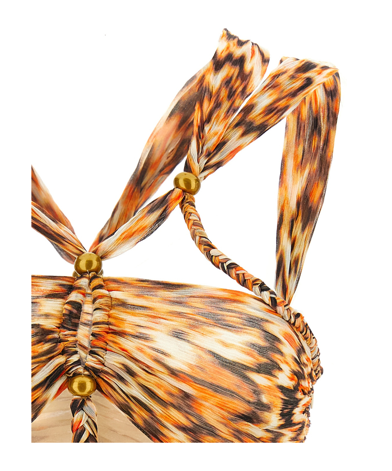 Isabel Marant 'braided Straps Cut-out Fitted Top' In Orange