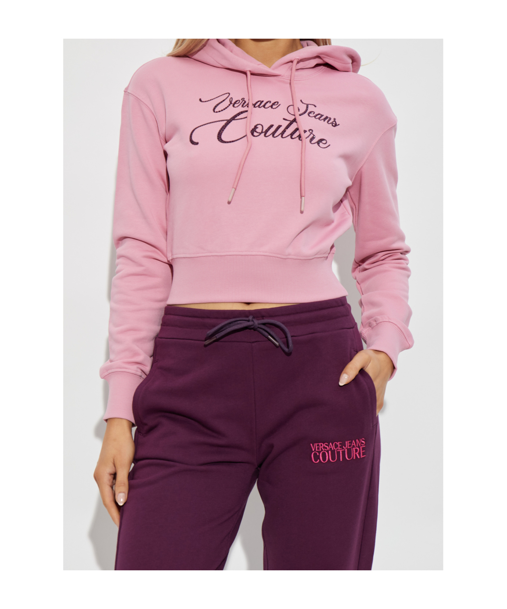 Versace Jeans Long-sleeved Sweatshirt In Pink
