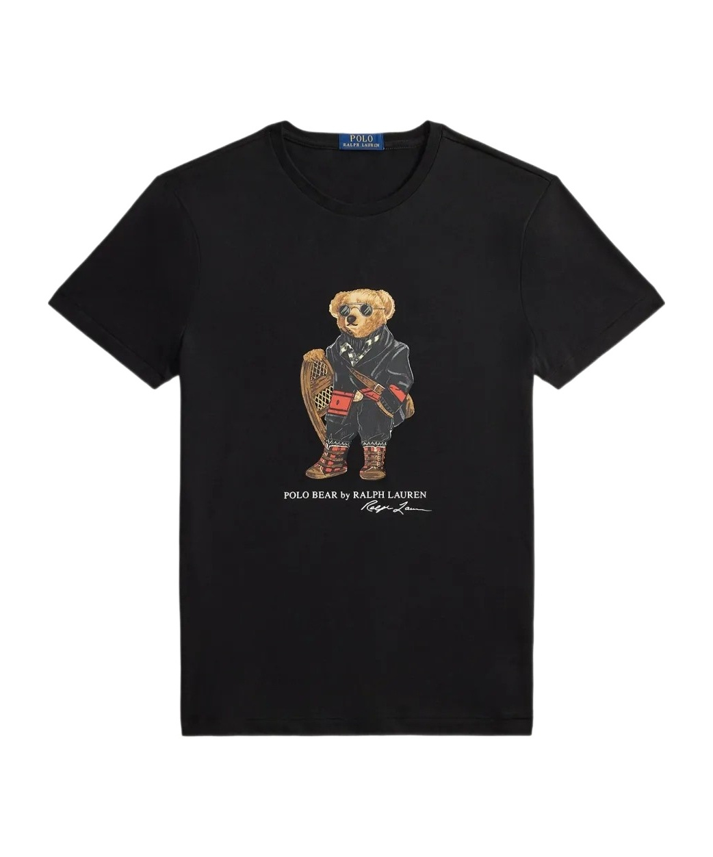 Polo Ralph Lauren Slim-fit Crew Neck T-shirt With Graphic Bear Print In Black