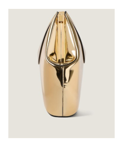 Givenchy Facet Clutch In Mirror Effect Leather In Brown