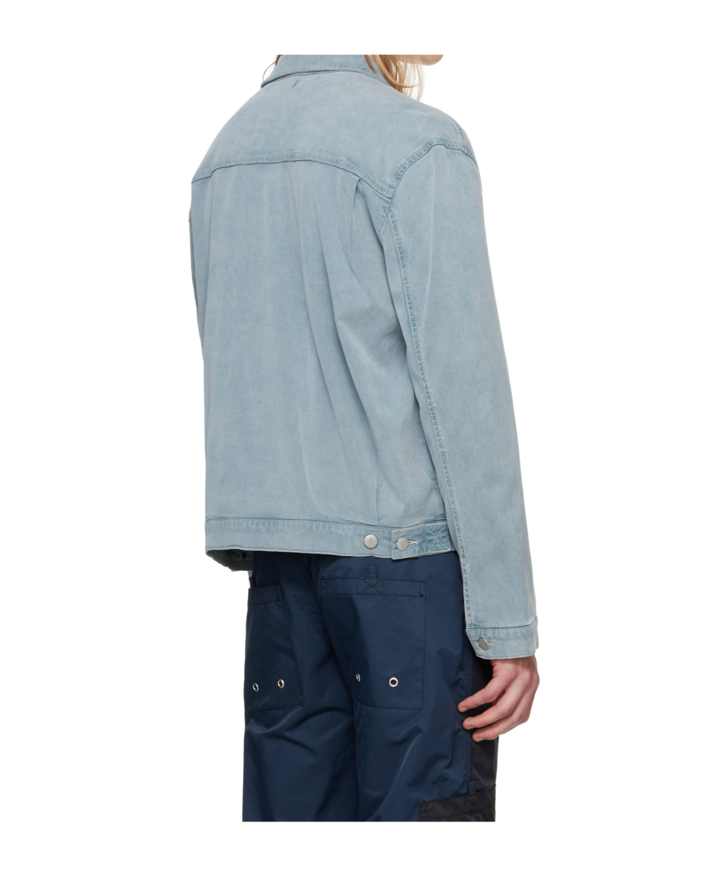Gimaguas Lapel Denim Jacket In Blue
