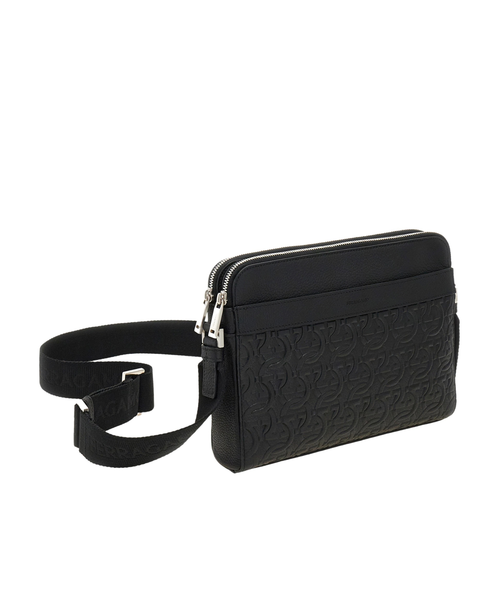 FERRAGAMO LOGO EMBOSSED SHOULDER BAG