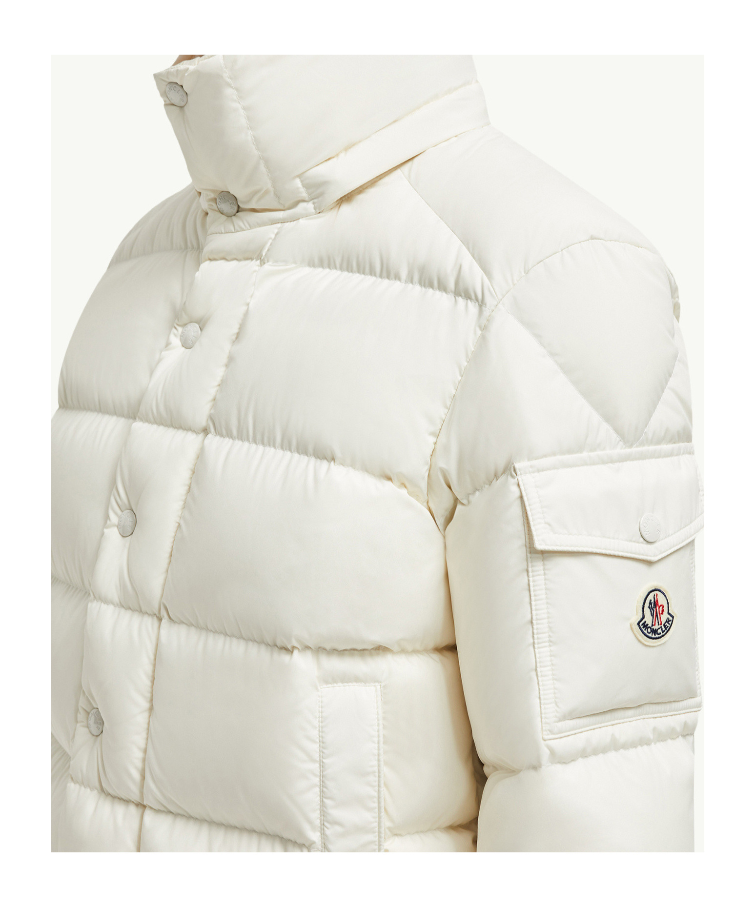 Moncler Maya 70 Hooded Short Down Jacket In White