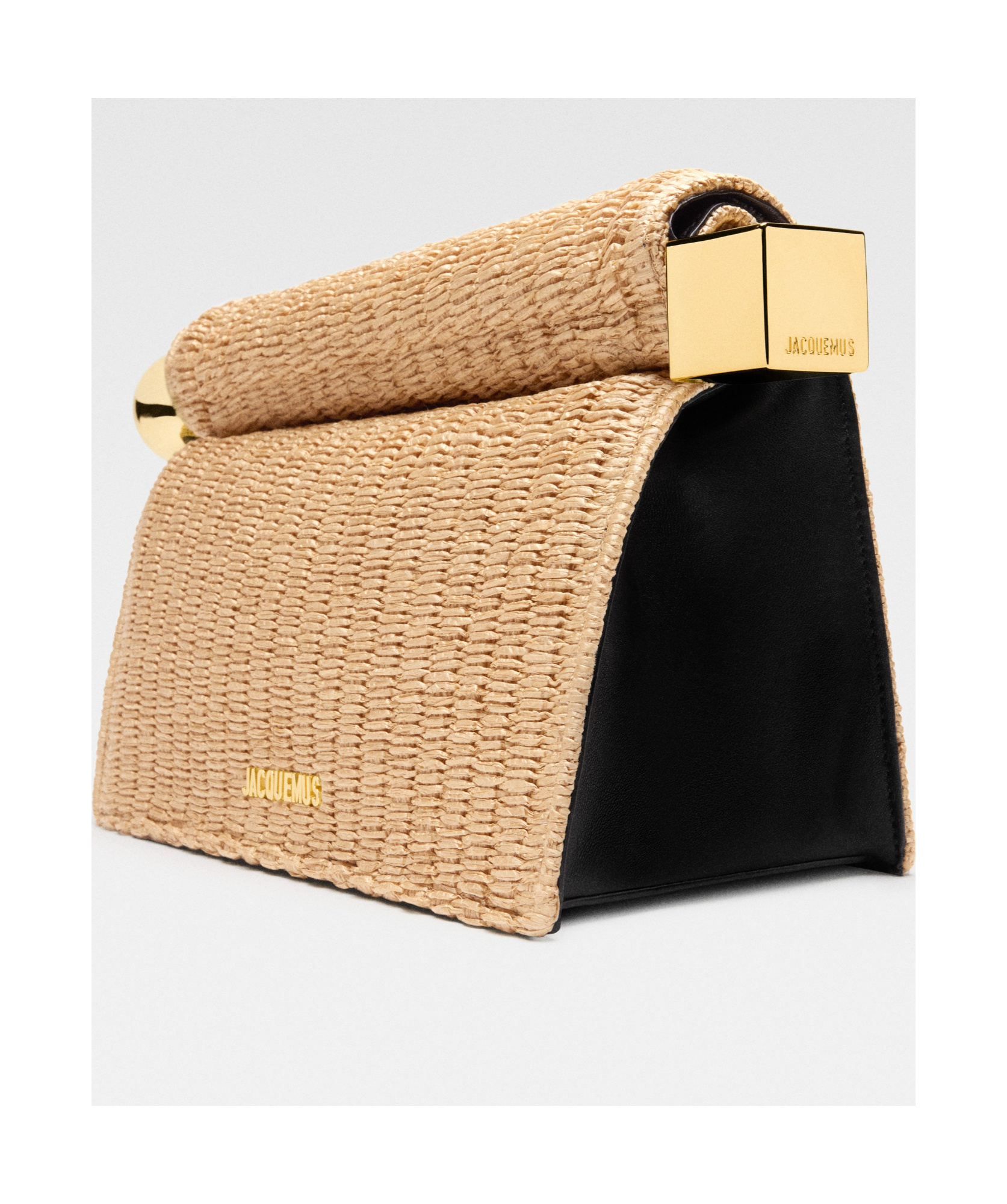 Jacquemus Woven La Pochette Clutch Bag In Nude