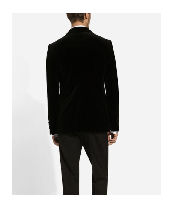 Dolce & Gabbana Black Velvet Single Breasted One Button Blazer