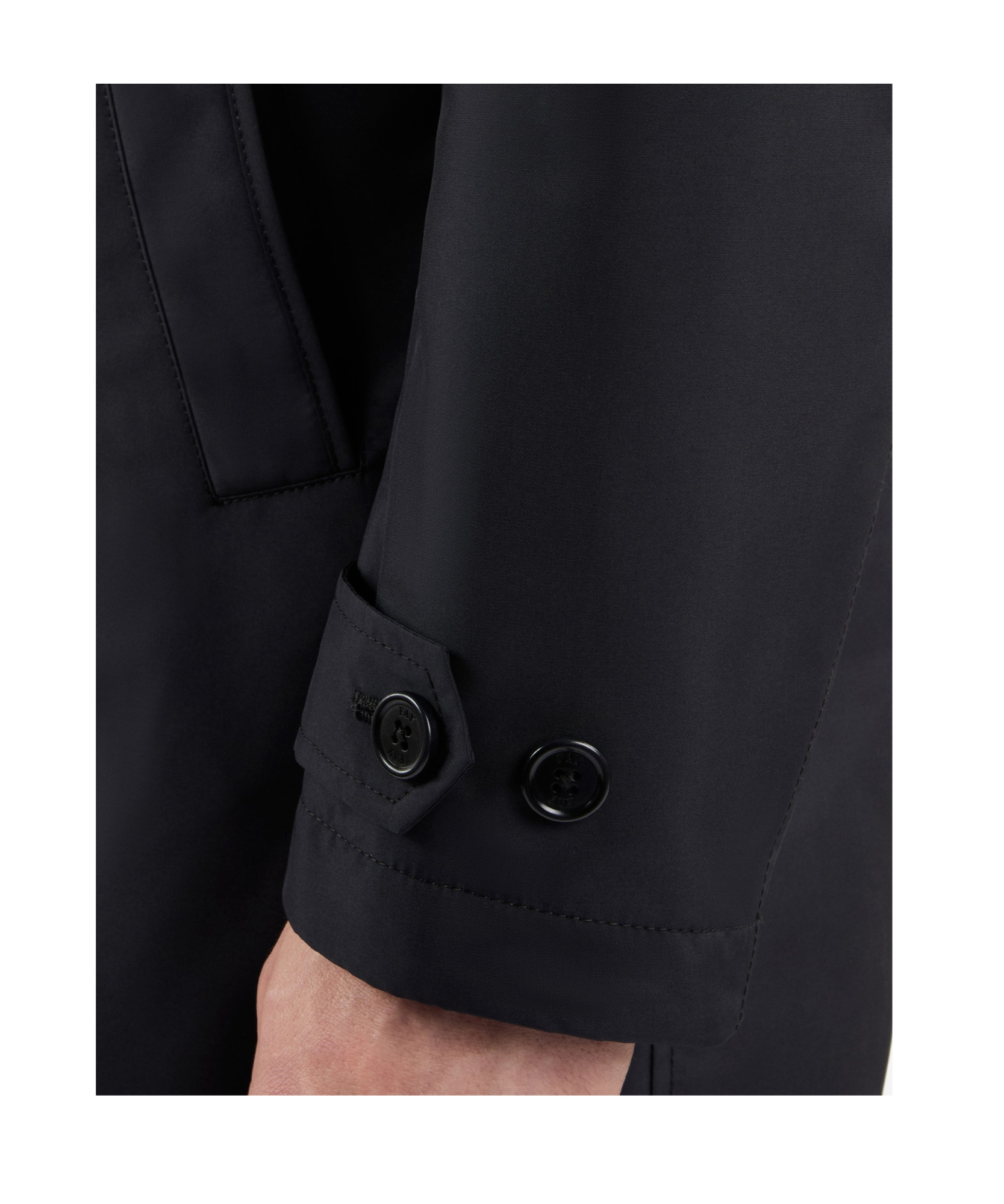 Fay Morning Coat In Technical Poplin In Black