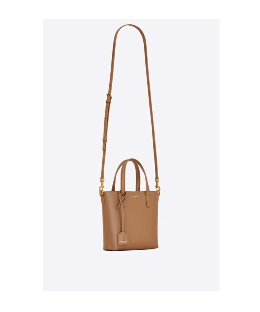 Saint Laurent Mini Toy Shopping Tote Bag In Brown