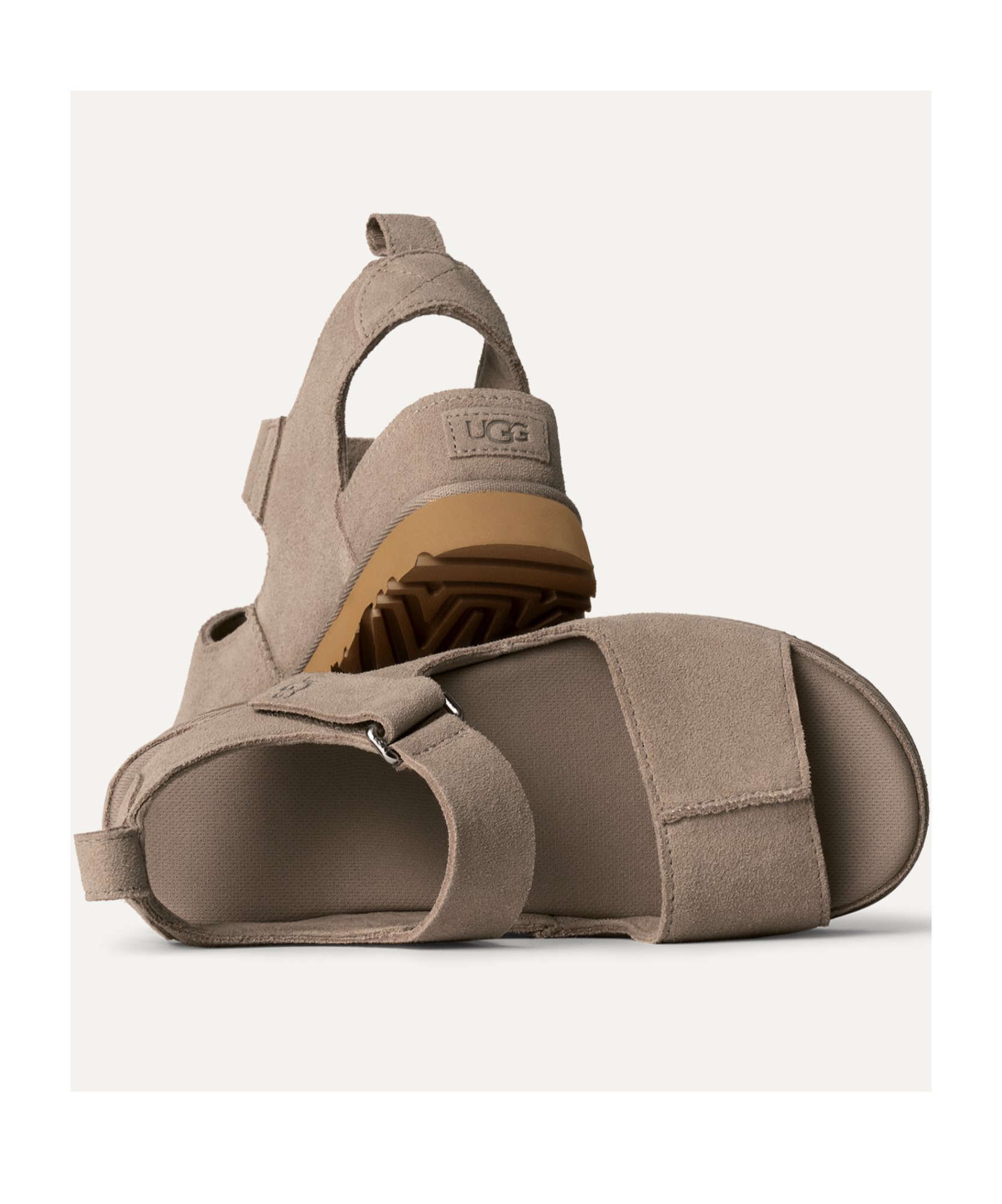 Ugg Suede Goldenstar Glide Sandals In Brown