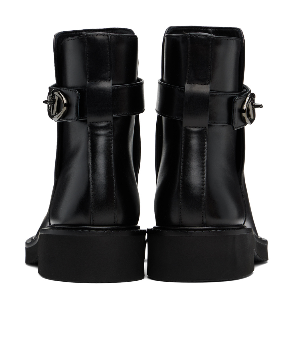 Valentino Logo Short Boots In Black