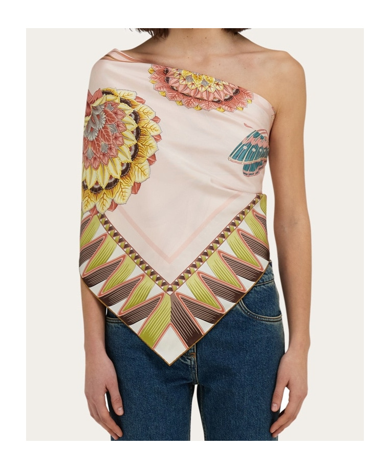 Ferragamo Giada Print Silk Scarf Scarves And Foulards Rose