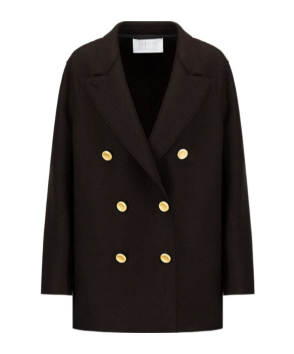Harris Wharf London Slouchy Peacoat Pressed Wool In Brown