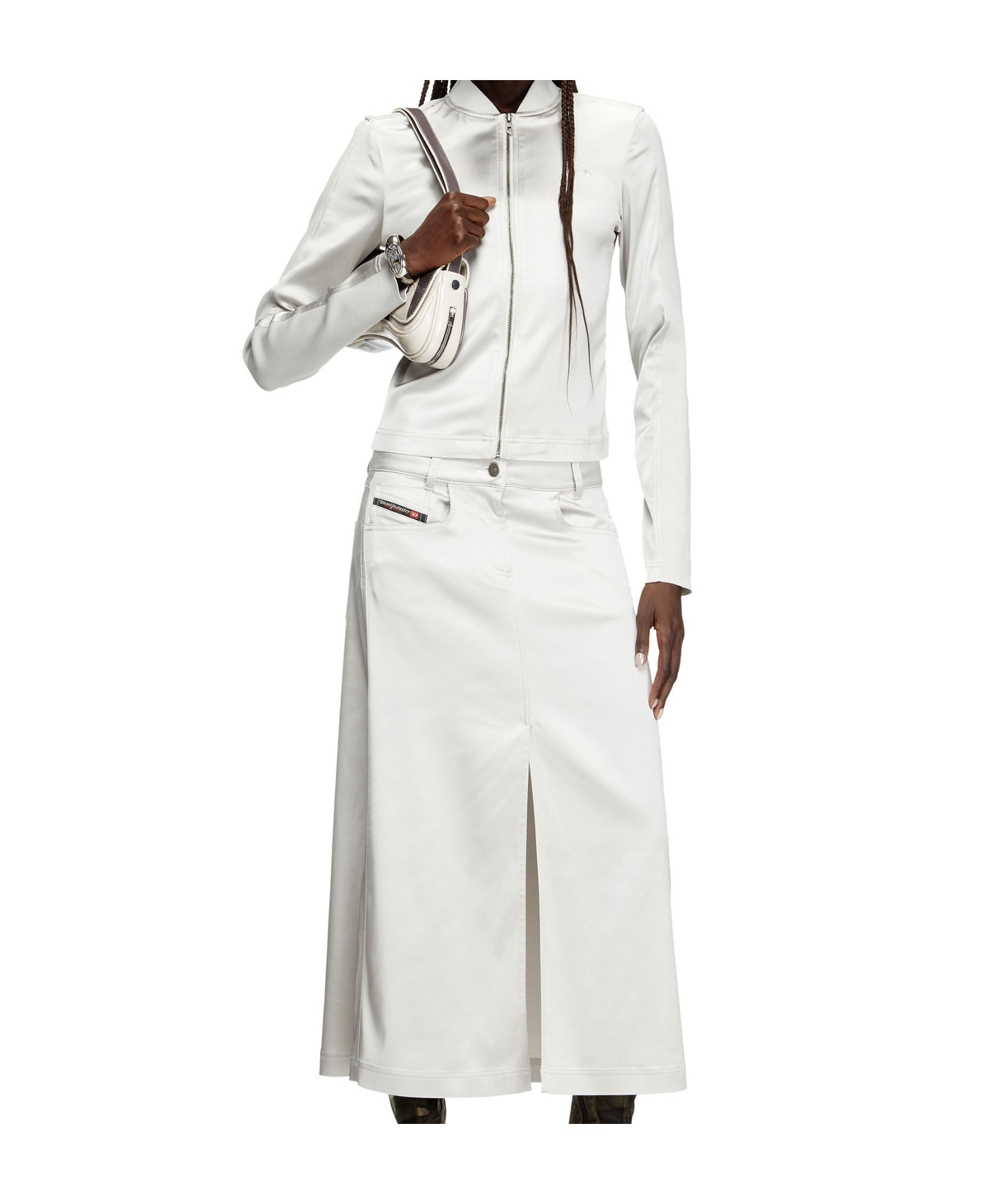 Diesel Rib-knit And Stretch Jacket In White