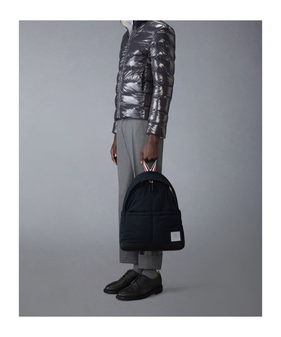 Thom Browne Black Poly Twill Multipocket Backpack In Black