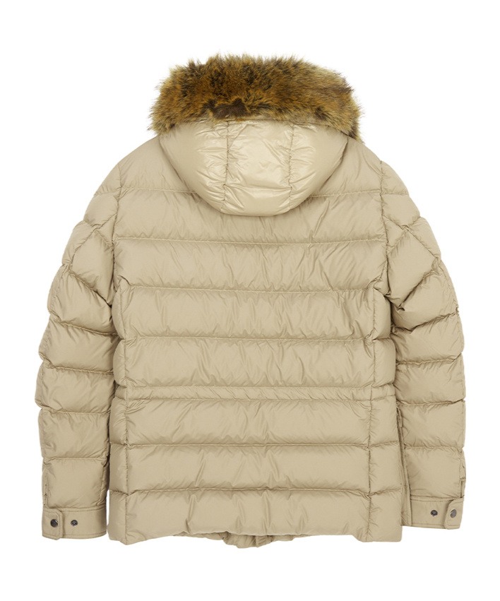 Moncler Hooded Down Jacket In Nude