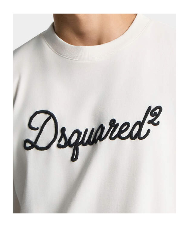 Dsquared2 Embroidered Loose Fit T-shirt In White