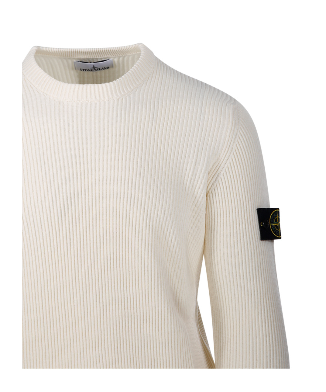 Stone Island Wool Blend Sweatshirt With Iconic Logo Patch And Timeless Design In White
